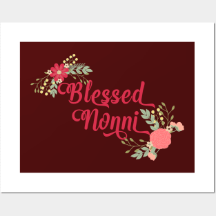 Blessed Nonni Floral Christian Grandma Gift Posters and Art